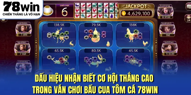 Dấu hiệu nhận biết cơ hội thắng cao trong ván chơi Bầu Cua Tôm Cá 78Win