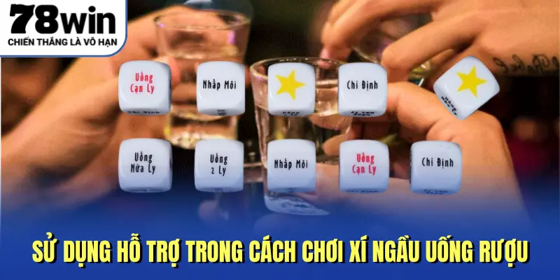 Sử dụng hỗ trợ trong cách chơi xí ngầu uống rượu